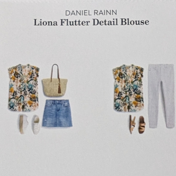 🌸 Daniel Rainn Flutter Sleeve Blouse Floral Size S NWT STITCH FIX - Picture 7 of 9